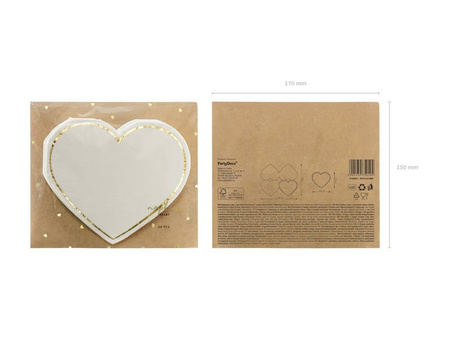 Paper napkins - Heart - 14.5 x 12.5 cm - 20 pieces