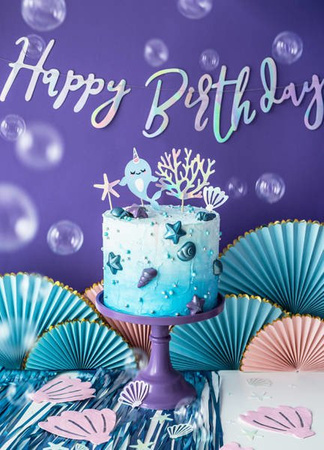 Birthday Banner - Happy Birthday - Iridescent - 16.5 x 62 cm