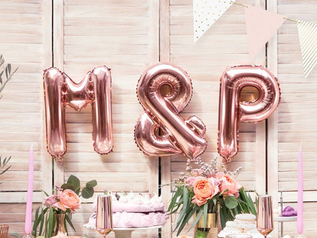 Foil balloon - Letter "M" - Pink Gold - 35 cm