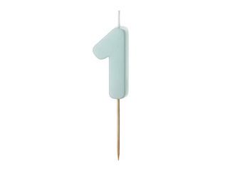 Birthday candle - Number 1 - mint - 5,5cm - 1pc.