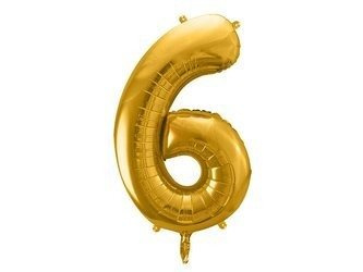 Foil balloon - Number "6" - Gold - 86 cm