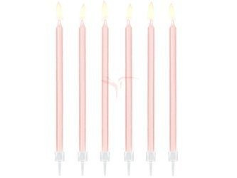 Birthday candles - Smooth - Pink - 14cm - 12 pieces