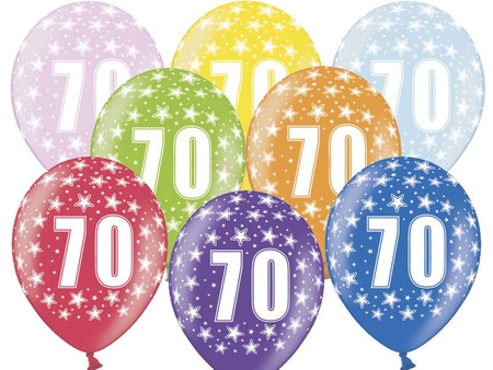 Strong 30cm Balloons - 70th Birthday - Metallic Mix - 50 pieces