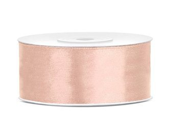 Satin ribbon - 25 mm x 25 m - light peach