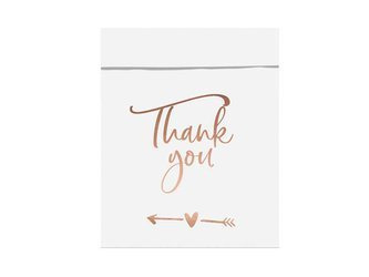 Candy Bags - Thank You - Pink Gold - 13 x 14 cm - 6 pieces