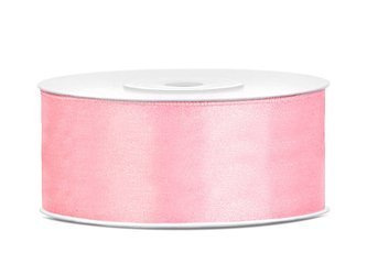 Satin ribbon - 25mm x 25m - light pink