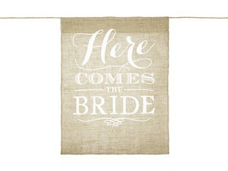 Jute banner - Here Comes The Bride - 41 x 51 cm