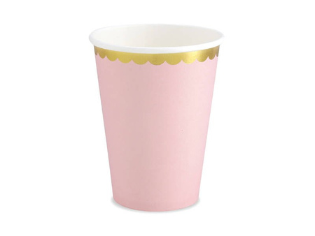 Paper cups - Light pink - 220ml - 6 pcs.