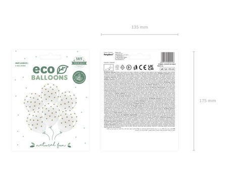 Eco balloons 33 cm pastel - Stars - white - 6 pcs