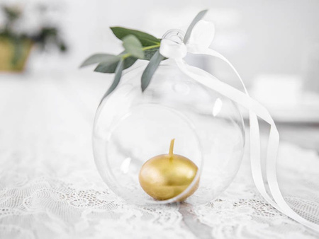 Metalized floating candles - 4 cm - gold - 50 pcs.