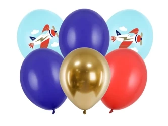 Balloons 30 cm - Airplane - Mix - 6 pcs.