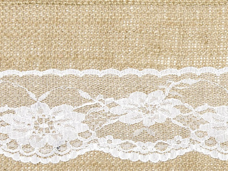 Chair sash - Jute with lace - 0.15 x 2.75 m