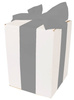 WHITE CARDBOARD BOX - with silver ribbon - 15x15x20cm