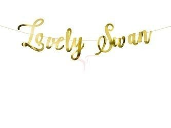 Party banner - Lovely Swan - Gold - 64 x 21.3 cm