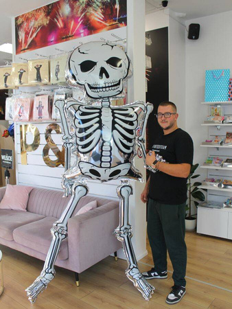 3D Foil Balloon Giant Skeleton - Halloween - 271 cm