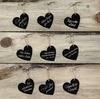 Paper Pendants - Hearts - Black - 5 x 4.5 cm - 10 pieces