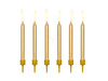 Smooth birthday candles - gold - 6 cm - 6 pcs.