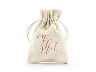 Cotton bags - Oh shit - Pink Gold - 10 x 15cm - 10 pieces