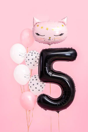  Foil balloon - Number "5" - Black - 86 cm