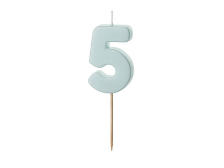 Birthday candle - Number 5 - mint - 5,5cm - 1pc.