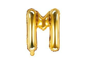 Foil balloon - Letter "M" - Gold - 35 cm