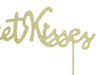 Cake topper - Sweet Kisses - Gold - Glitter - 16.5 cm