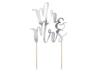 Cake topper - Mr & Mrs - Silver - 25.5 cm