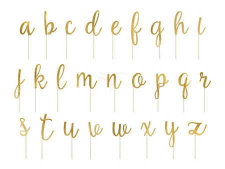 Cake topper - Alphabet - Gold - 53 pieces