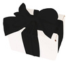 WHITE CARDBOARD BOX - with black ribbon - 13x10x8cm