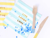 Paper napkins - Live Laugh Love - Light blue - 20 pieces