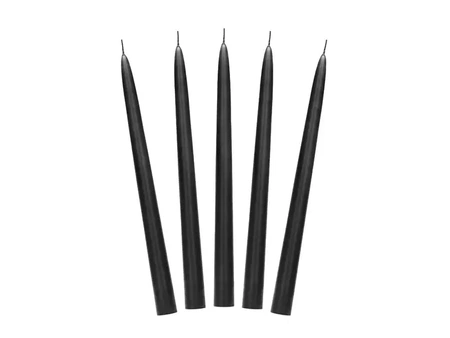 Tapered Candle - Matte - Black - 24 cm - 10 pieces