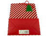 Gift Bag - CHRISTMAS - Red Green Stripes - 330x263x137mm