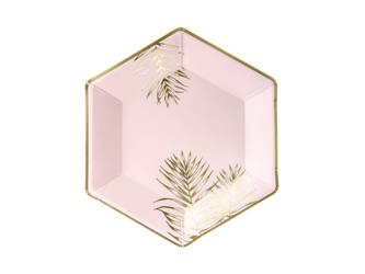 Plates - Leaves - light pink - 23 cm - 6 pcs.