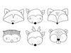 Paper masks - Woodland - Forest animals - 6 pieces