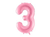 Foil balloon - Number "3" - Pink - 86cm 