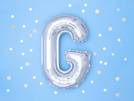 Foil balloon - Letter "G" - Silver - 35 cm