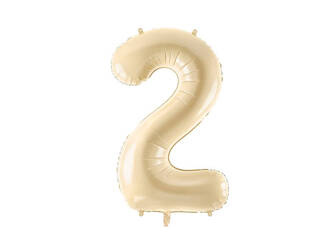 Foil balloon - Number 2 - beige - 72 cm