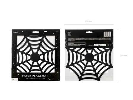 Placemats - Cobwebs - Black - 27,5 cm - 4 pcs.