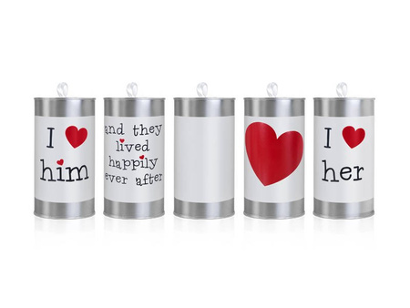 Wedding tins - Silver - 14 x 7 cm - 5 pieces