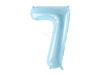 Foil balloon - Number "7" - Light blue - 86cm 