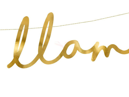 Party banner - Lalala Llama - Gold - 12.5 x 82 cm