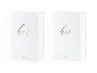 Wedding Vow Covers - White - Rose Gold - 15 x 11 cm