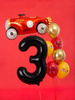 Foil balloon - Number "3" - Black - 86 cm