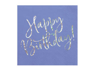 Paper napkins - Happy Birthday - Navy blue - 33x33cm - 20 pieces