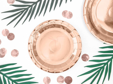 Paper plates - Round - Pink gold - 18cm - 6 pieces 