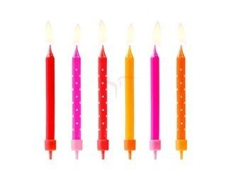 Birthday candles - Colorful - Mix - 6.5 cm - 6 pieces