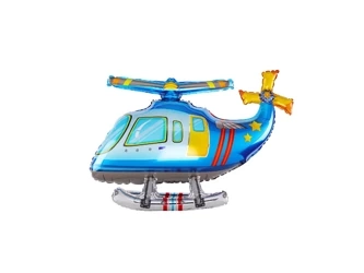 Blue Helicopter Foil Balloon - 77 x 49 x 30 cm