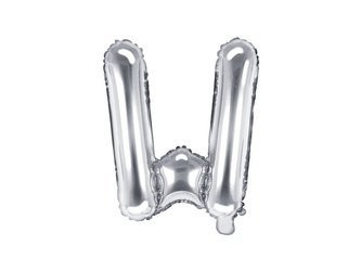 Foil balloon - Letter "W" - Silver - 35 cm