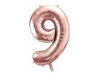 Foil balloon - Number "9" - Pink gold - 86 cm