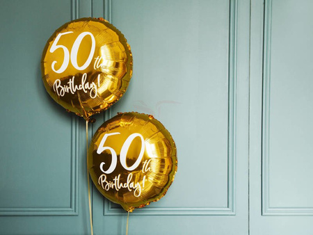 Foil Balloon - Round - 50th Birthday! - Gold - 45cm